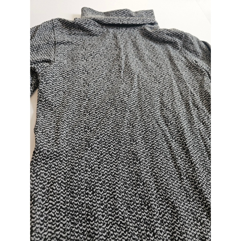 Athleta Turtleneck Top Women XS Black White Textured Chevron Knit Base layer - Picture 2 of 5